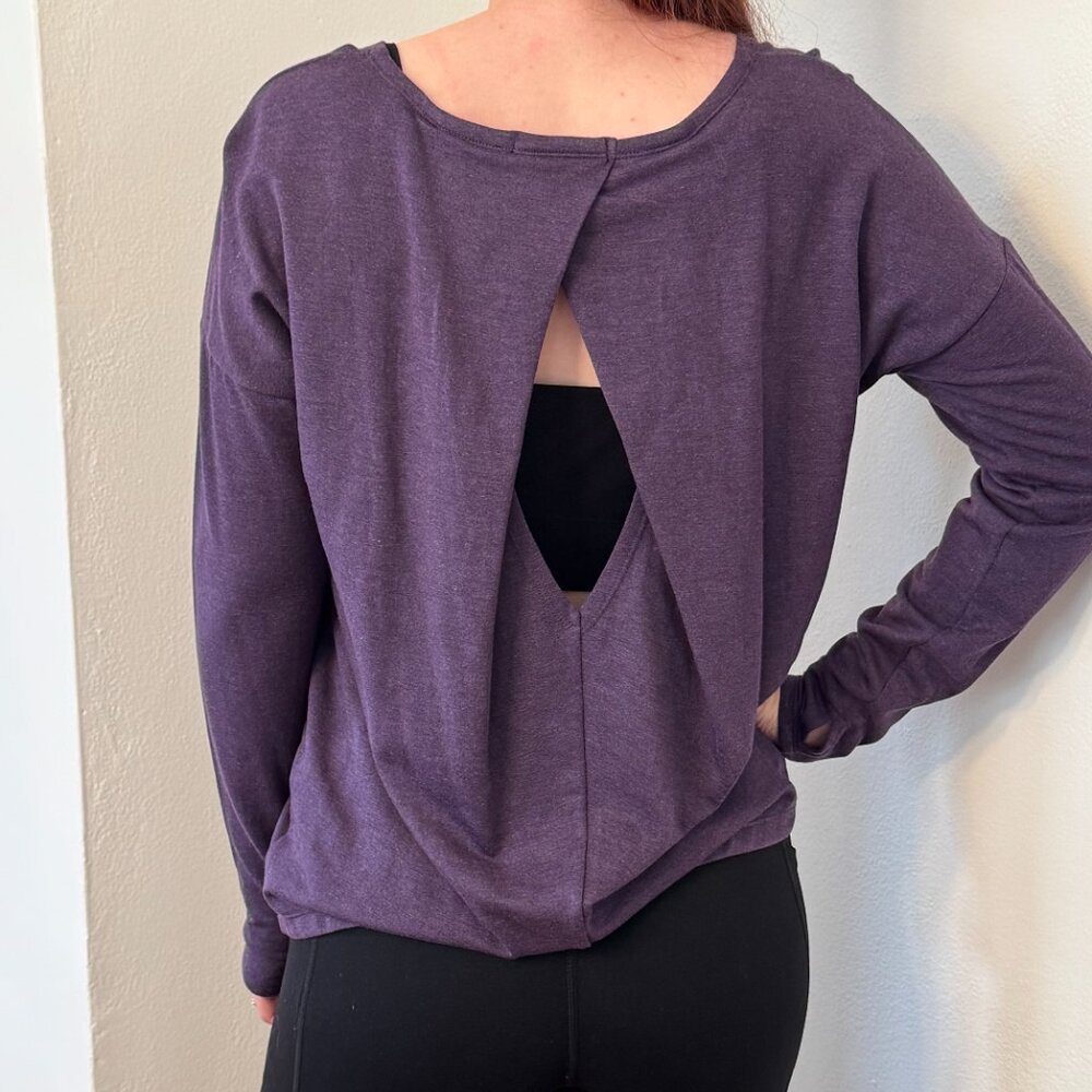 Purple Open Back Sweater